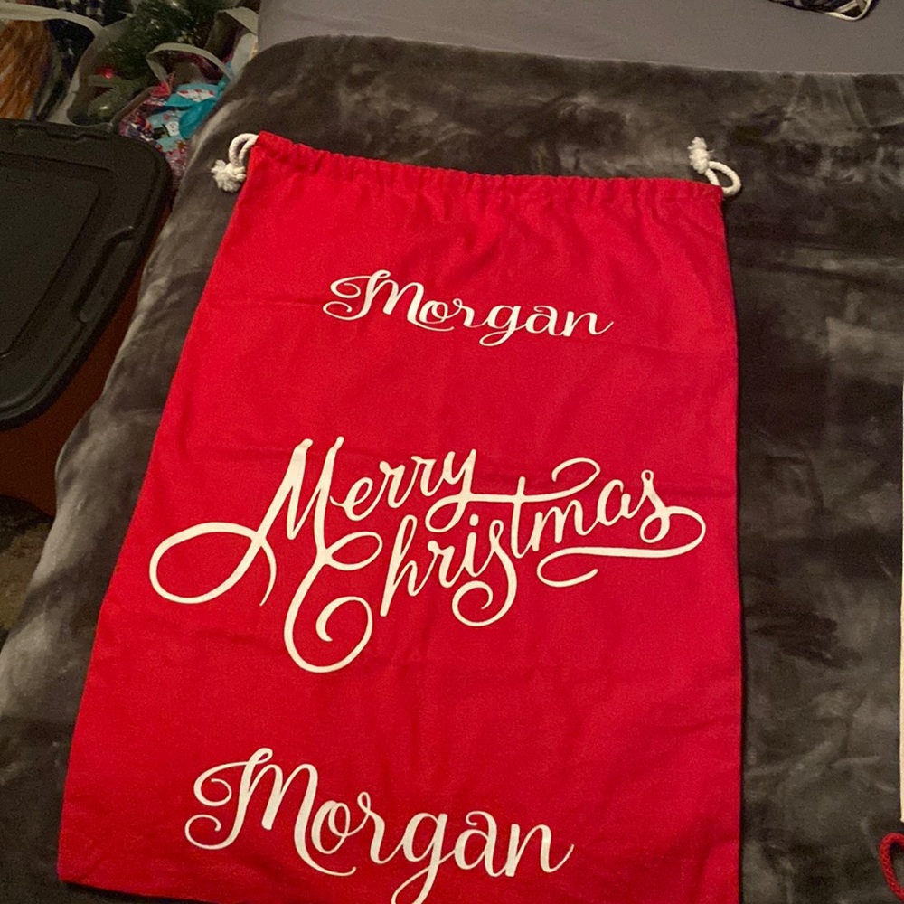 Christmas sack with the name Morgan on it